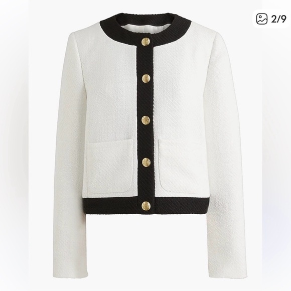 J.Crew Women’s Tweed Jacket with Gold Buttons Size 2P Chic Classic Old Money - Picture 2 of 9